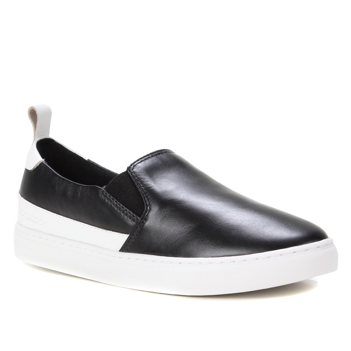 Slip On Couro Shoestock Bicolor Feminino