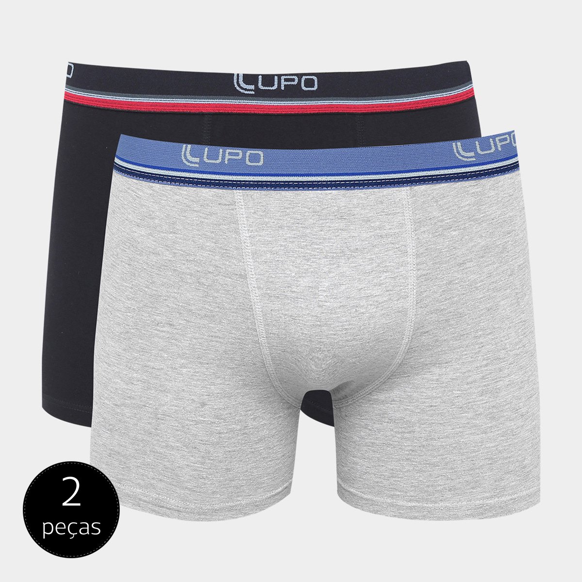 Kit Cueca Lupo Algodão com Elastano 2 Peças