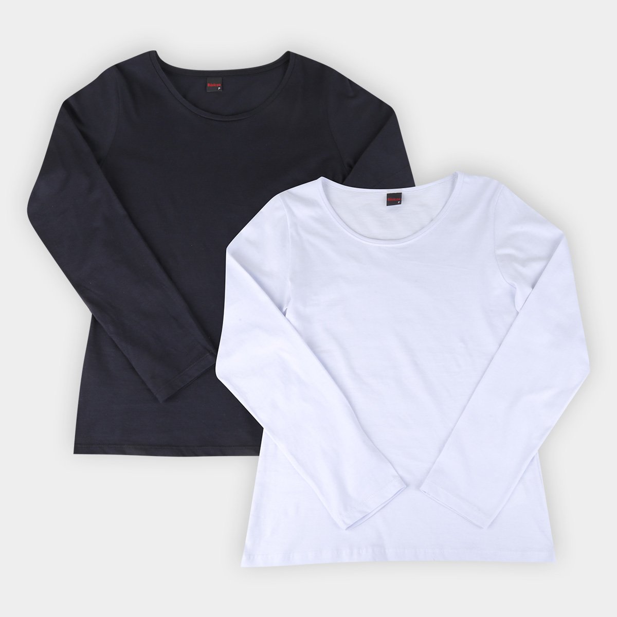 Kit Blusa Básicos Manga Longa C/ 2 Peças Feminina