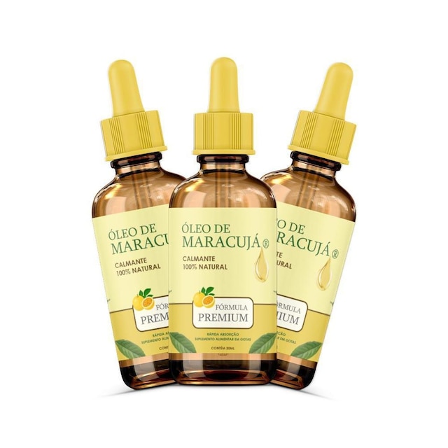 3 Frascos Maracujá em Gotas Calm Sono Relaxamento