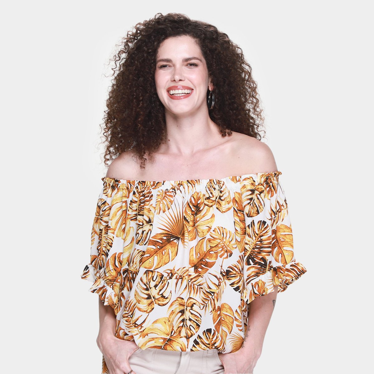 Blusa Top Moda Ombro a Ombro Longa Feminina