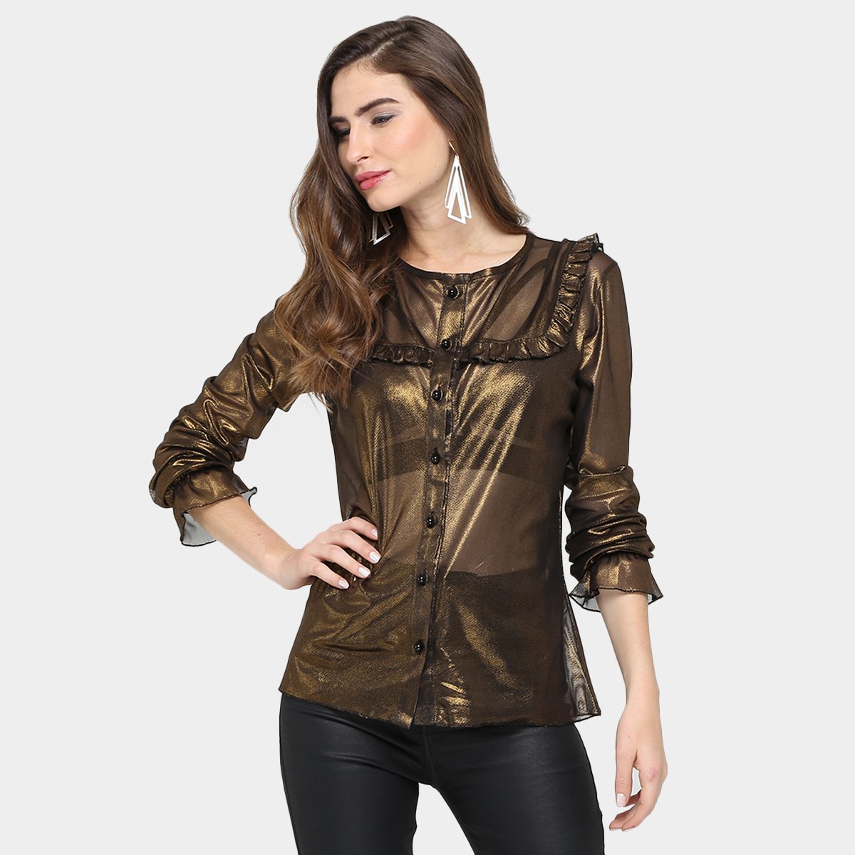 Blusa Carina Duek Guitar Babados Feminina