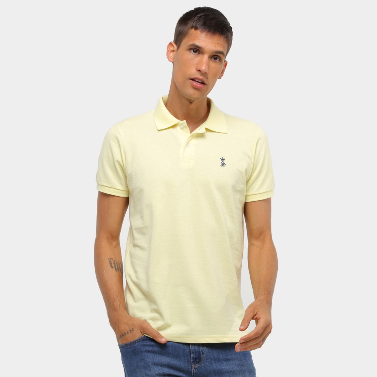 Camisa Polo Squadrow Básica Bordado Piquet Masculina