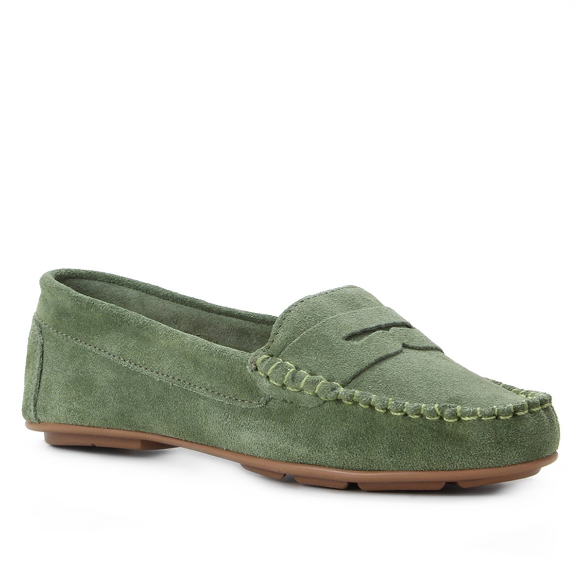 Mocassim Couro Shoestock Camurça Gravata Feminino