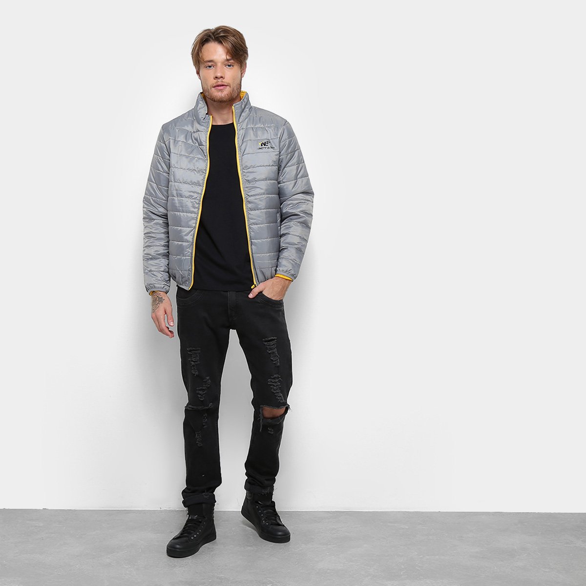 jaqueta puffer ninety eight nylon masculina