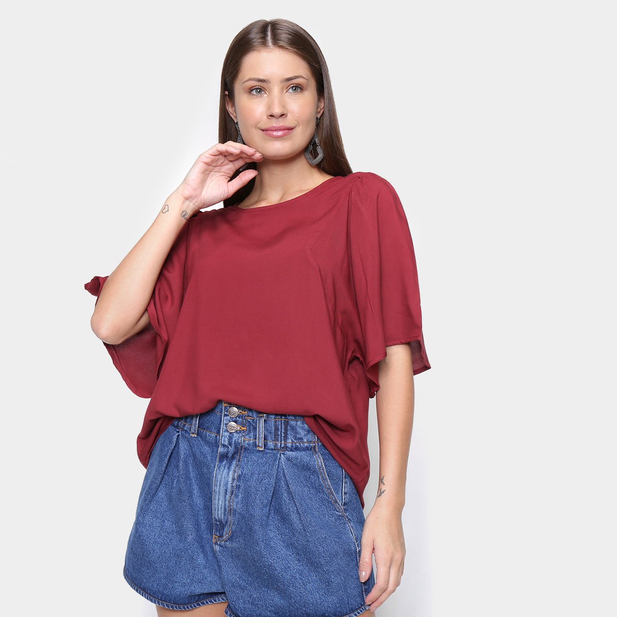 Blusa Cantão Ampla Feminina