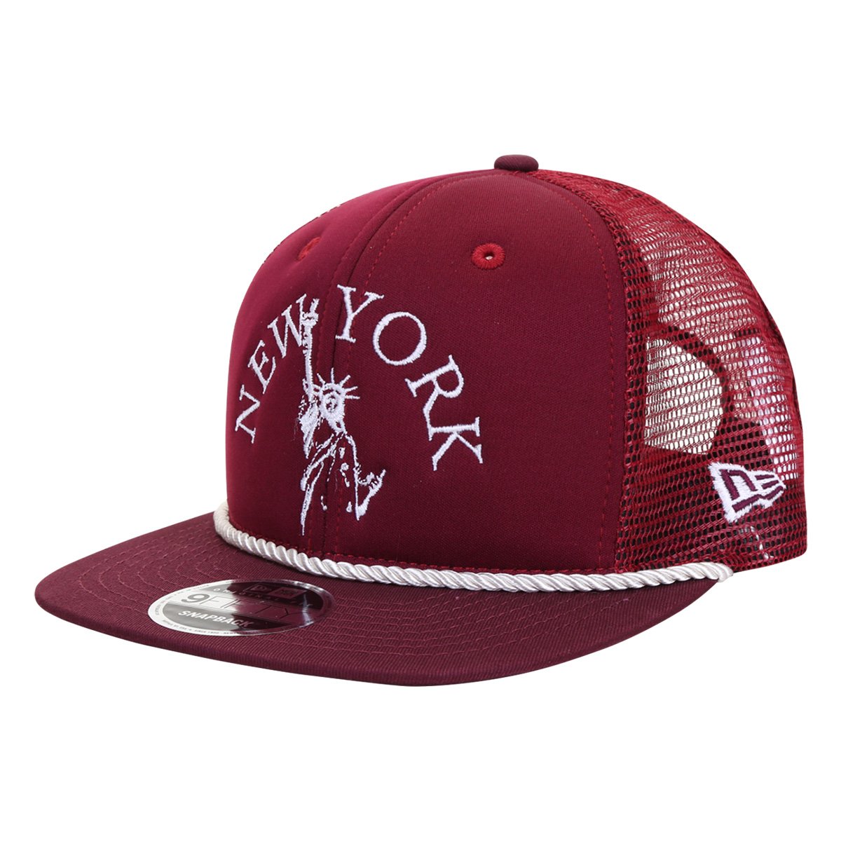 Boné New Era Aba Reta Snapback 950 Of New York Liberty Maroon