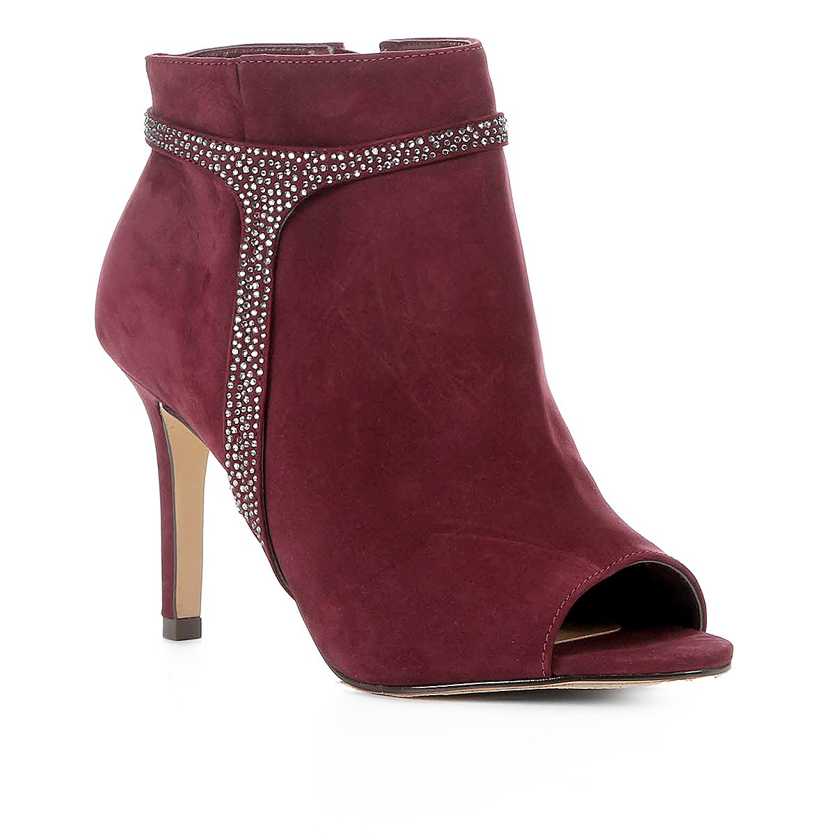 Ankle Boot Shoestock Nobuck Glam Salto Alto Feminina