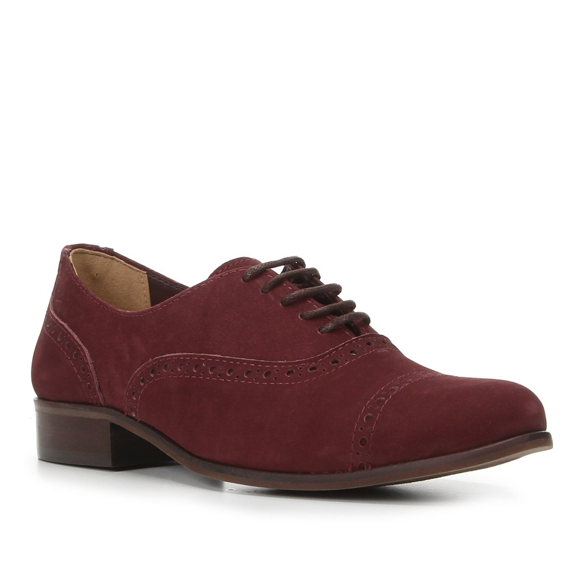 Oxford Couro Shoestock Nobuck Brogues Feminino