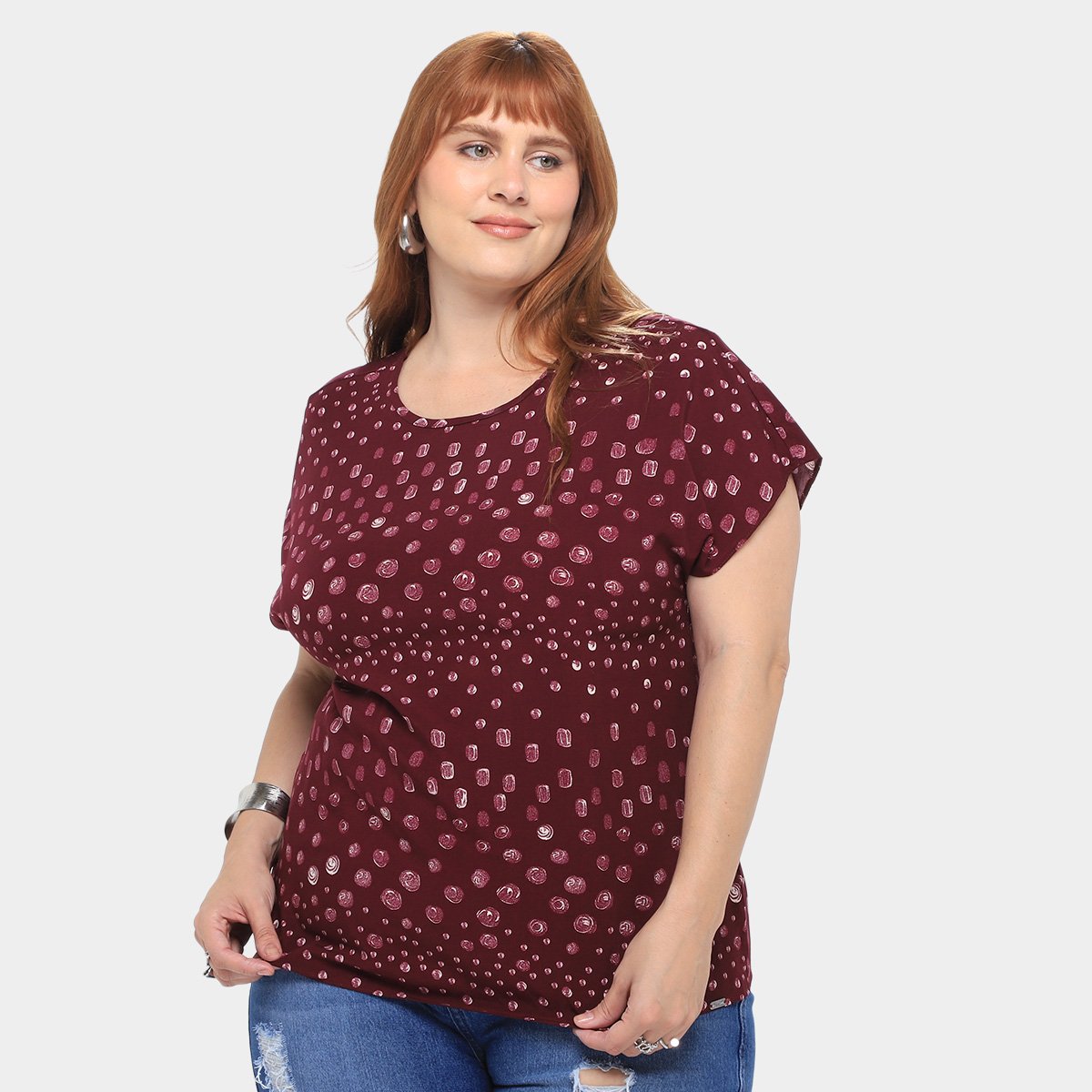 Blusa Plus Size Maelle Estampada Feminina