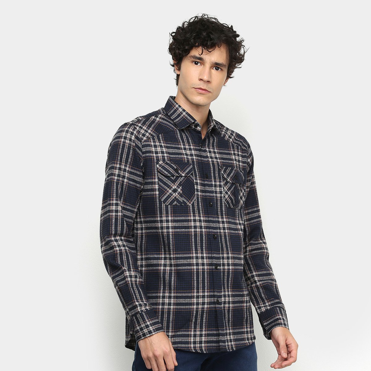 Camisa Xadrez Manga Longa Forum Slim Fit Masculina