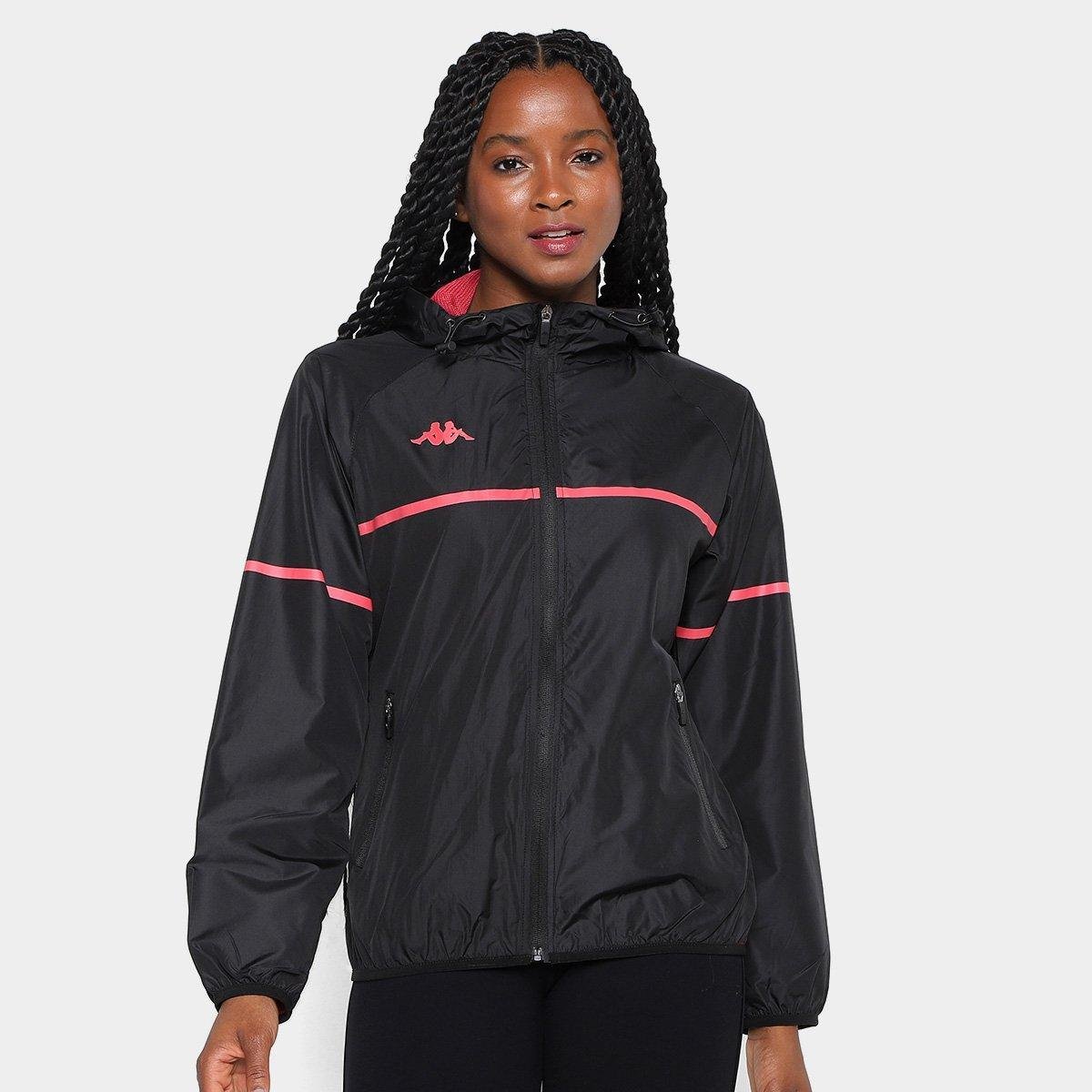Jaqueta Corta Vento Kappa Flow Com Capuz Feminina