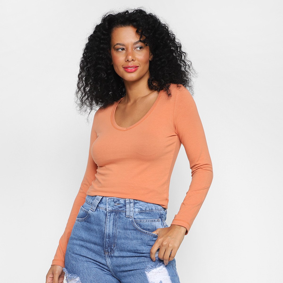 Blusa Hering Básica Manga Longa Feminina