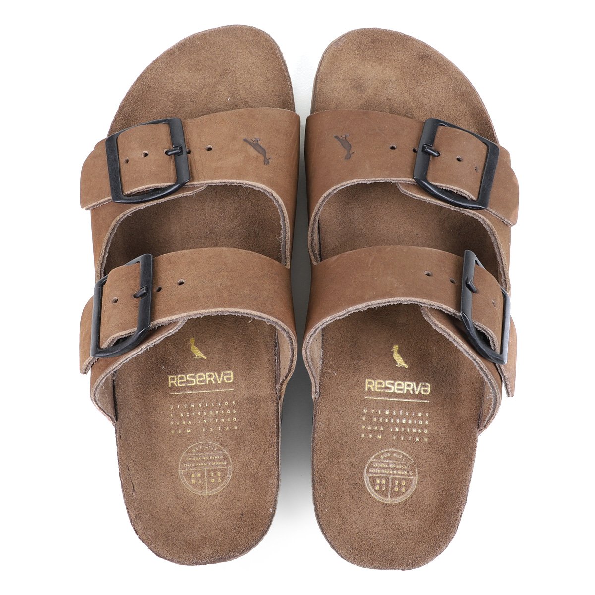 Chinelo Couro Reserva Francisco Fivela Masculino
