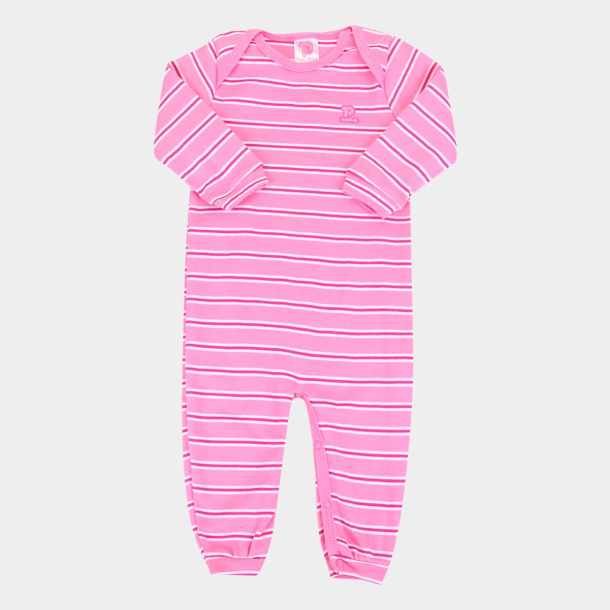 Macacão Longo Bebê Pulla Bulla Listrado Feminino