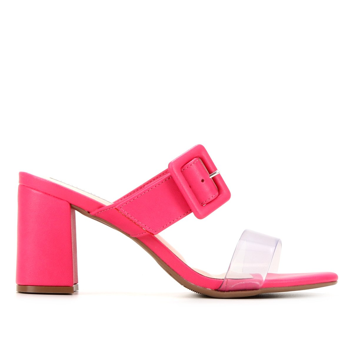 Sandália Vizzano Salto Bloco Baixa Amarração Verniz Feminina