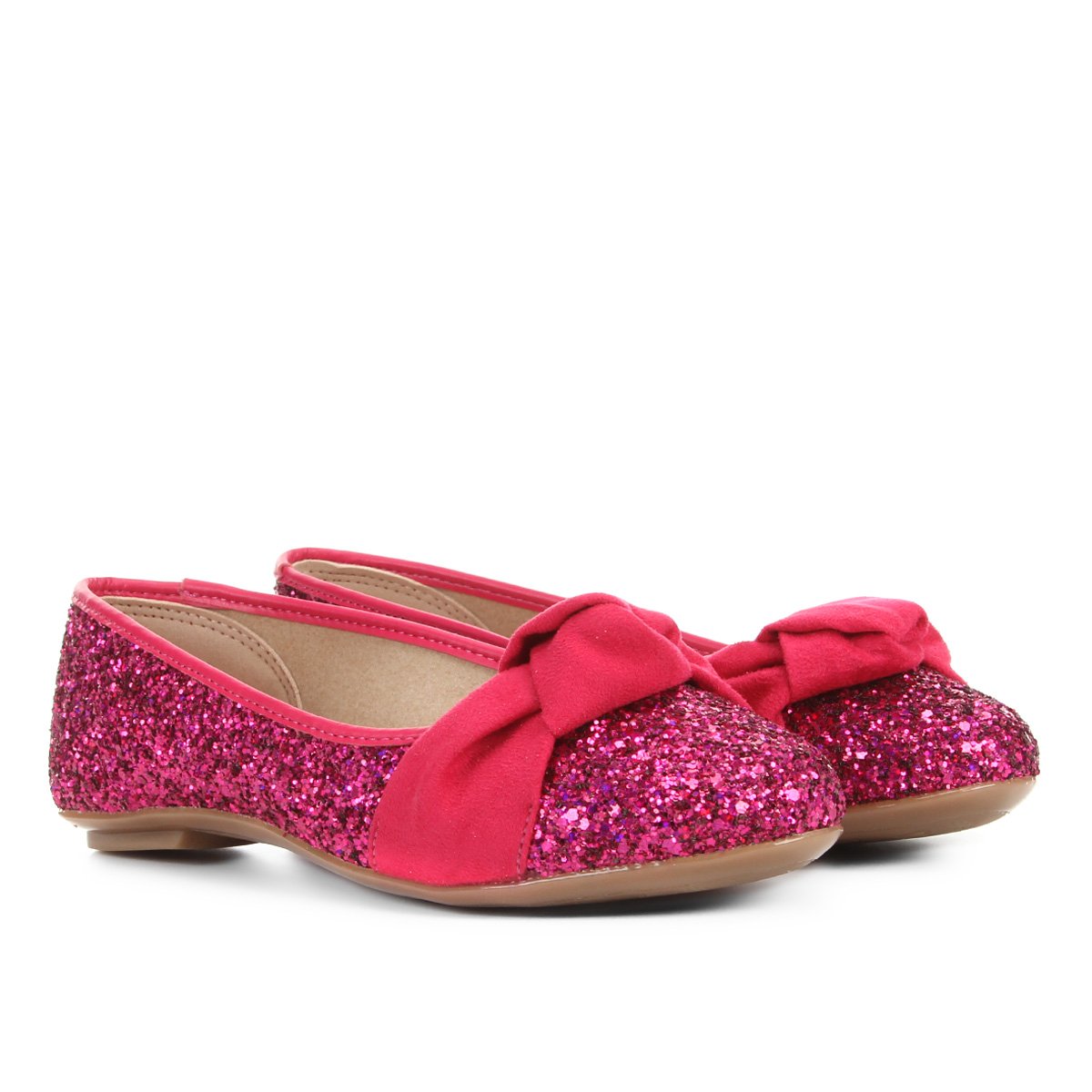 Sapatilha Infantil Molekinha Maxxi Glitter Glamour Camurça Flex Feminina