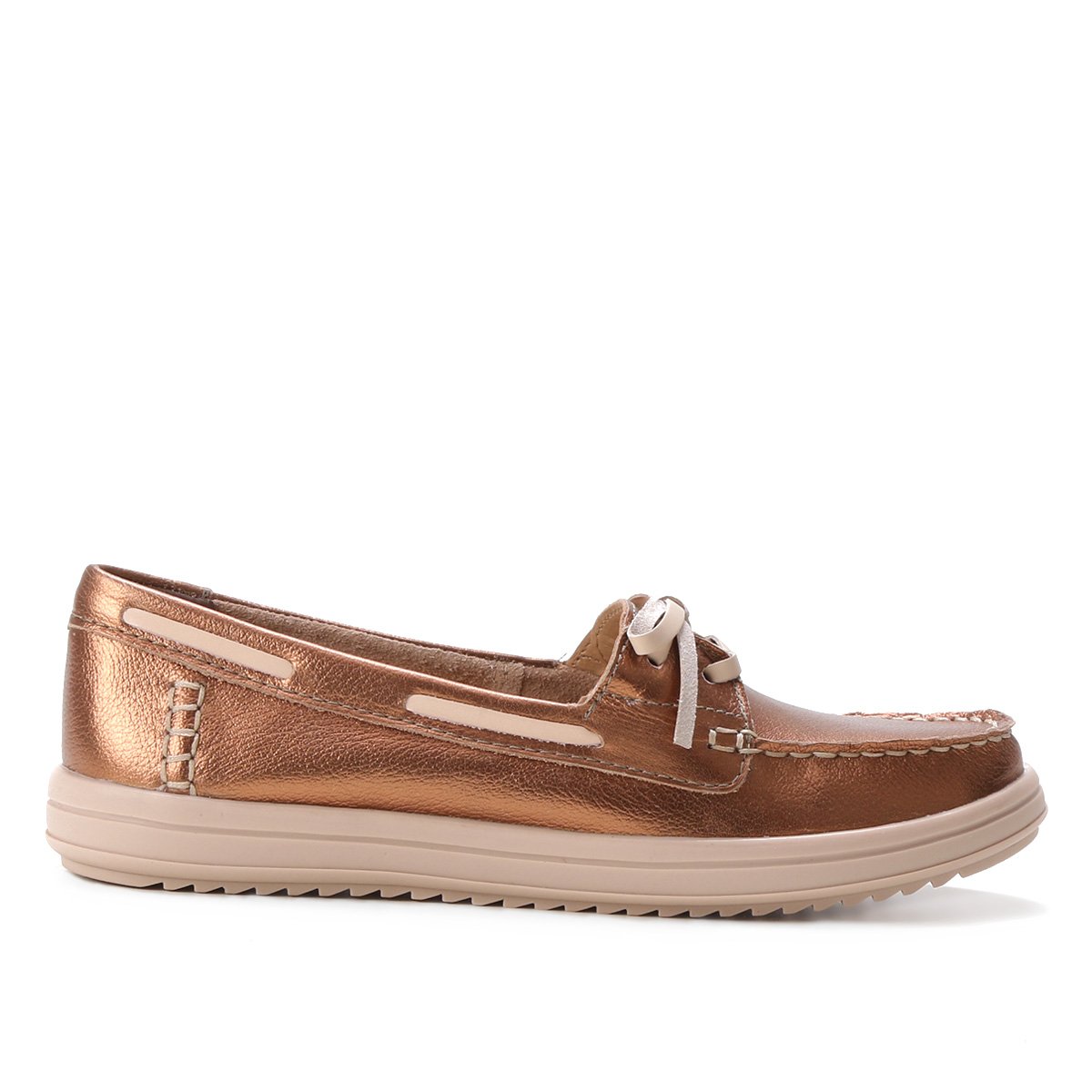 Docksider Couro Bottero Metalizado Feminino