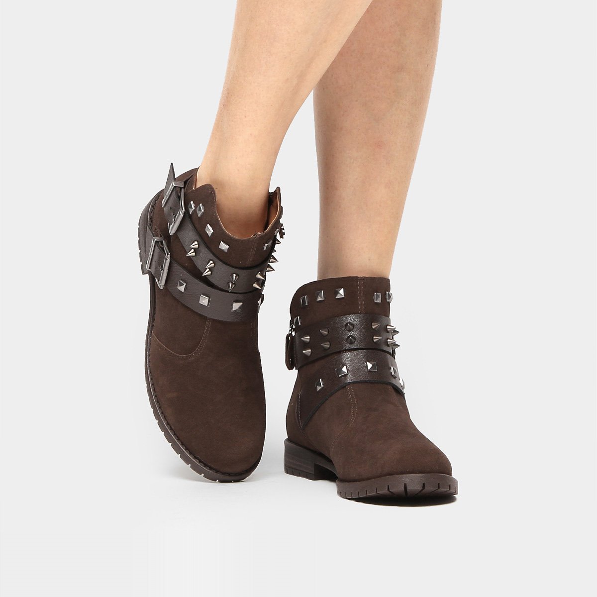 bota vizzano cano curto tiras e fivela