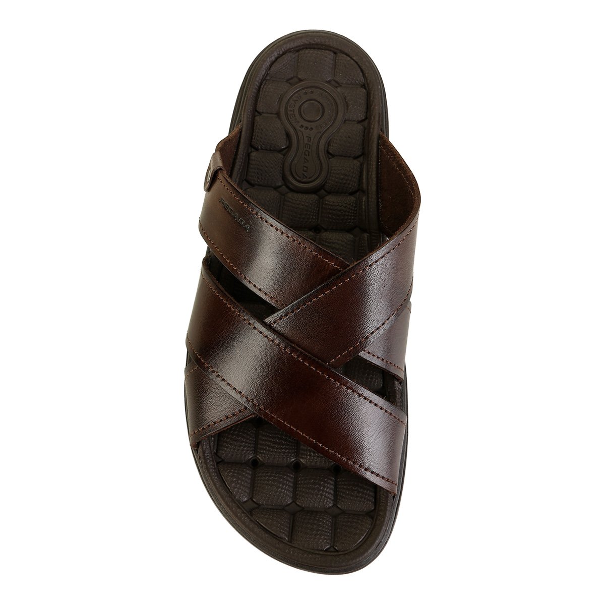 sandalia masculina de couro pegada