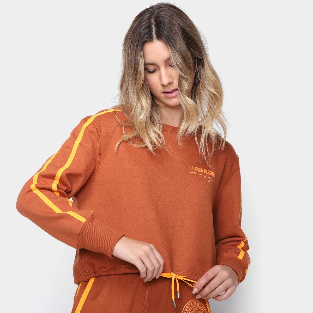 Moletom Cropped Lança Perfume Estampa Costas Feminino