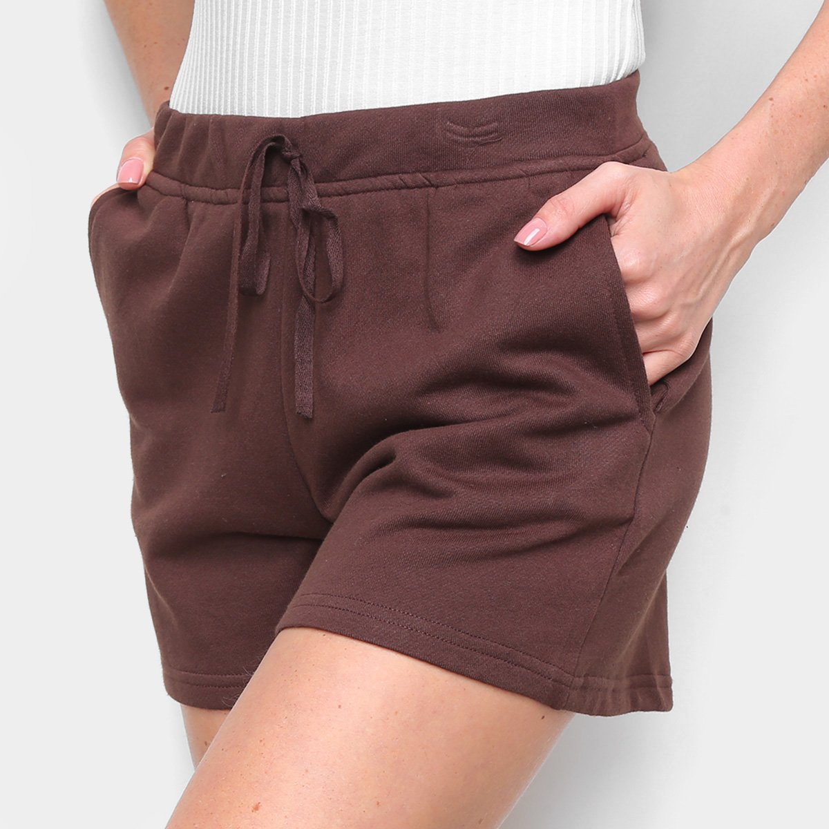 Shorts Top Moda Curto C/ Bolsos Feminino