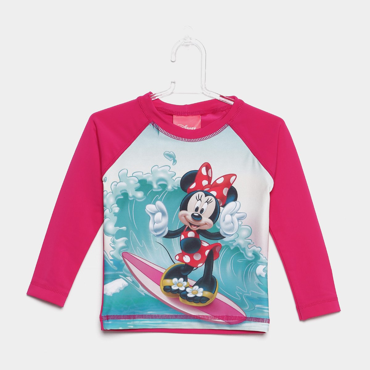 Camiseta Infantil Disney Tip Top Manga Longa Minnie Praia Menina