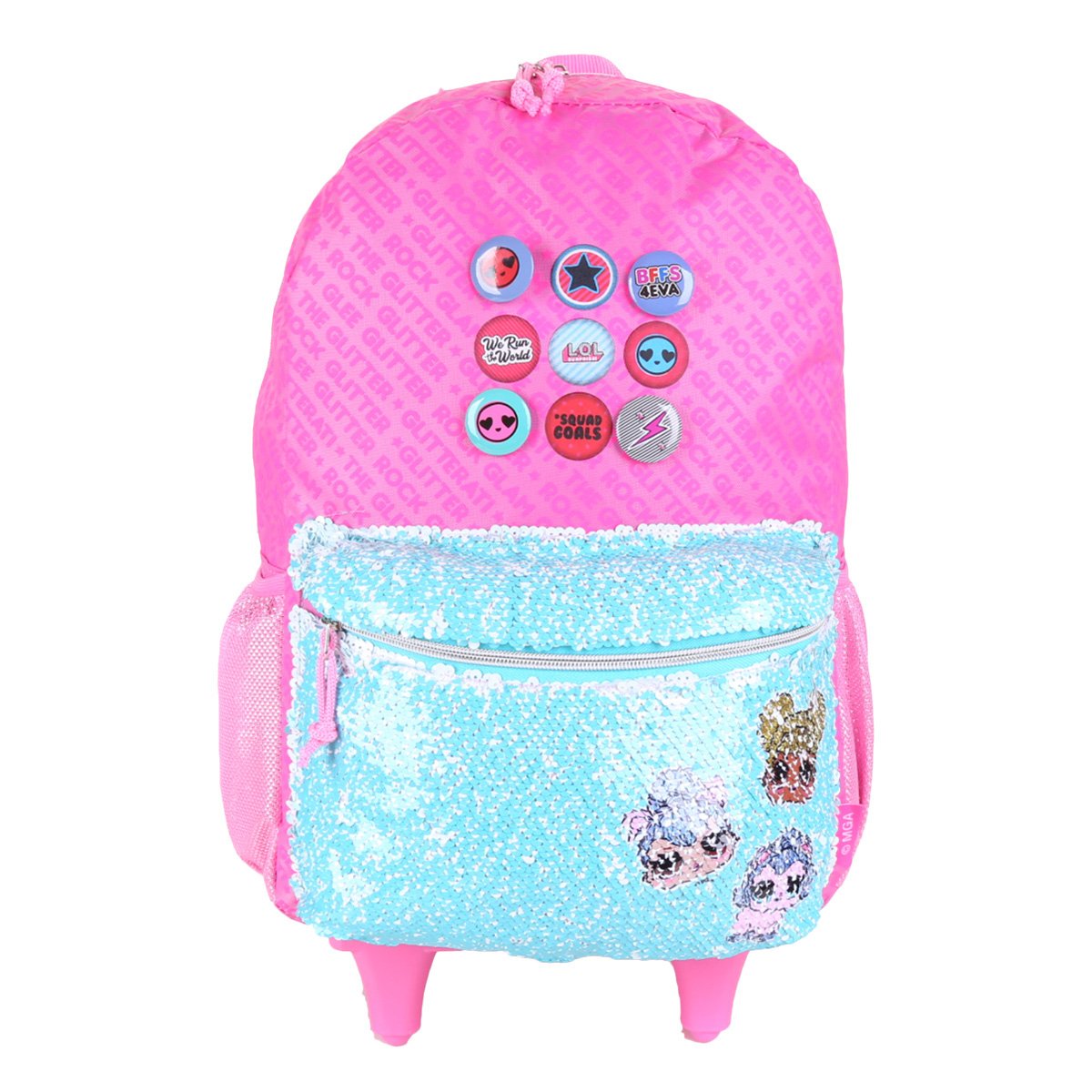 Mochila Infantil Com Rodinhas Luxcel LOL 18" Feminina