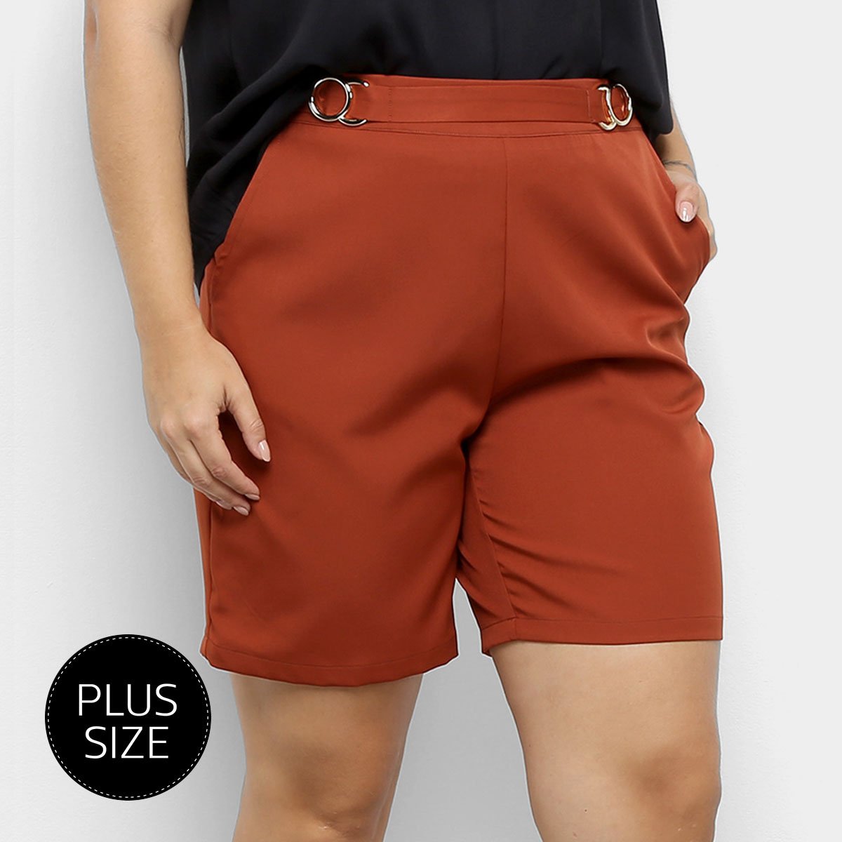 Shorts City Lady Cinto Argola Feminina