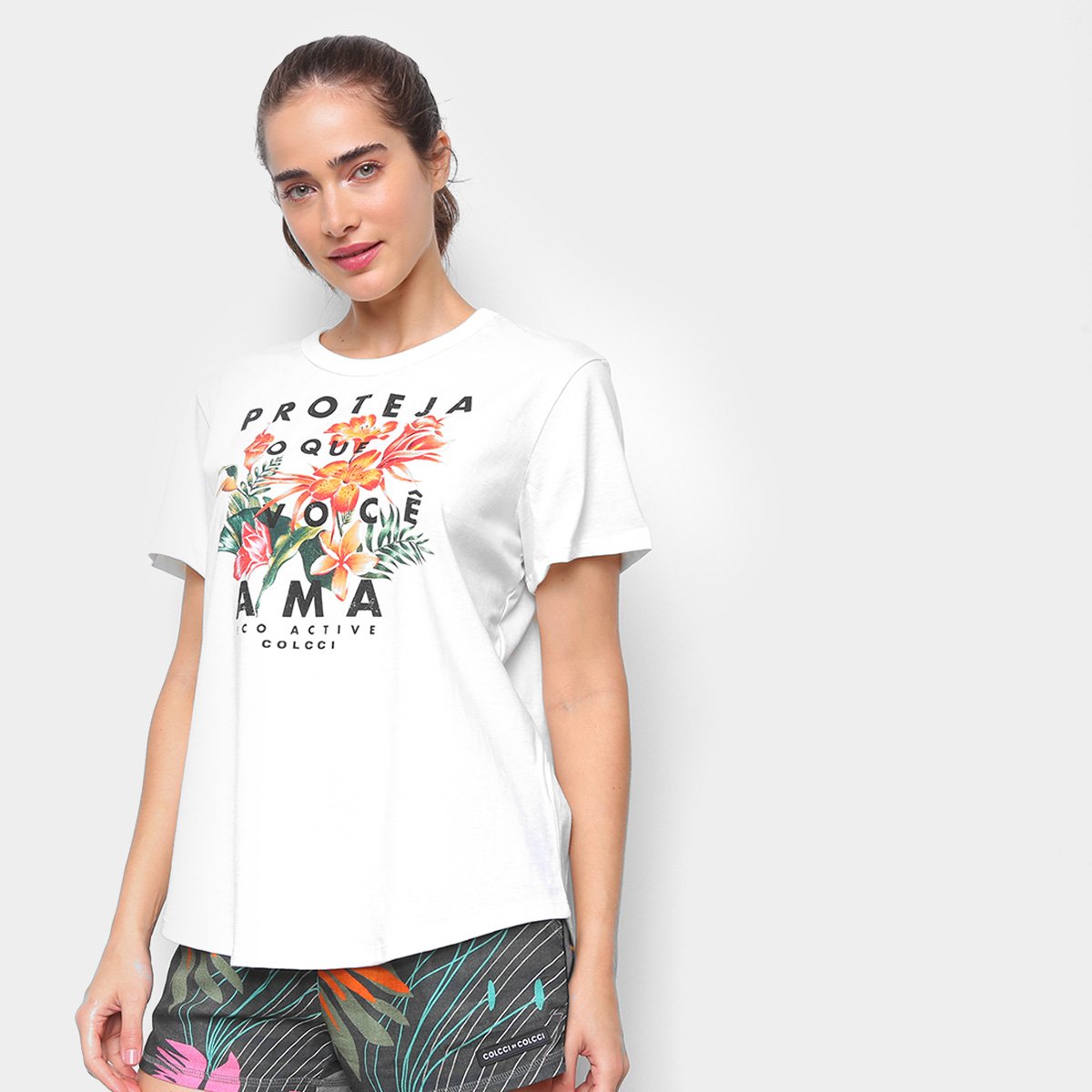 Camiseta Colcci Floral Feminina