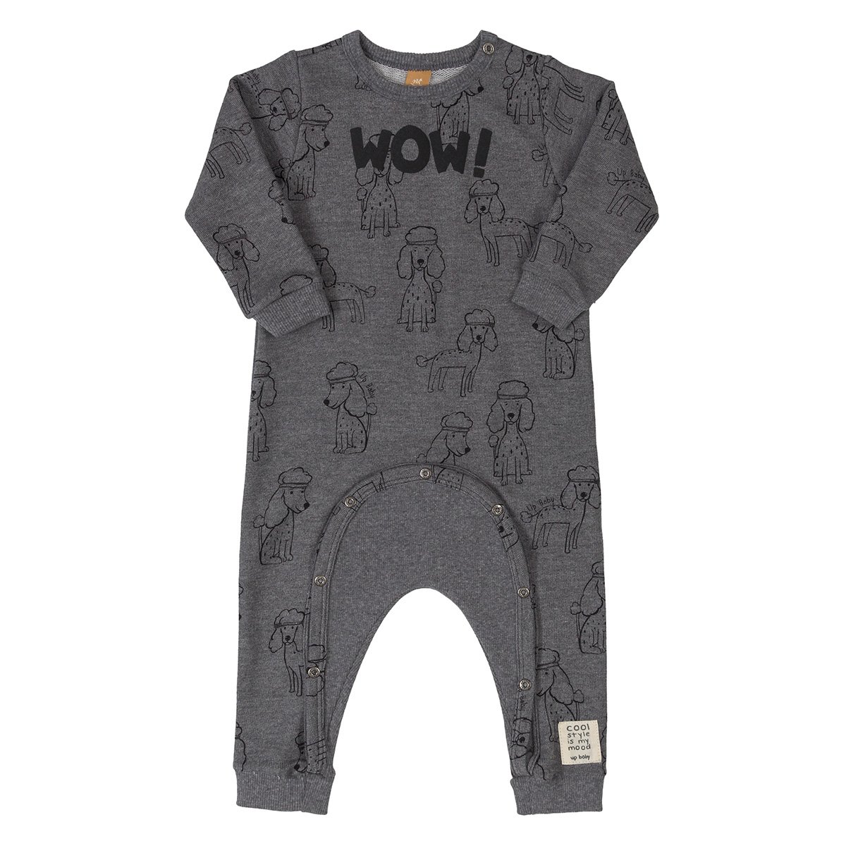Macacão Moletom Bebê Up Baby Estampado Longo