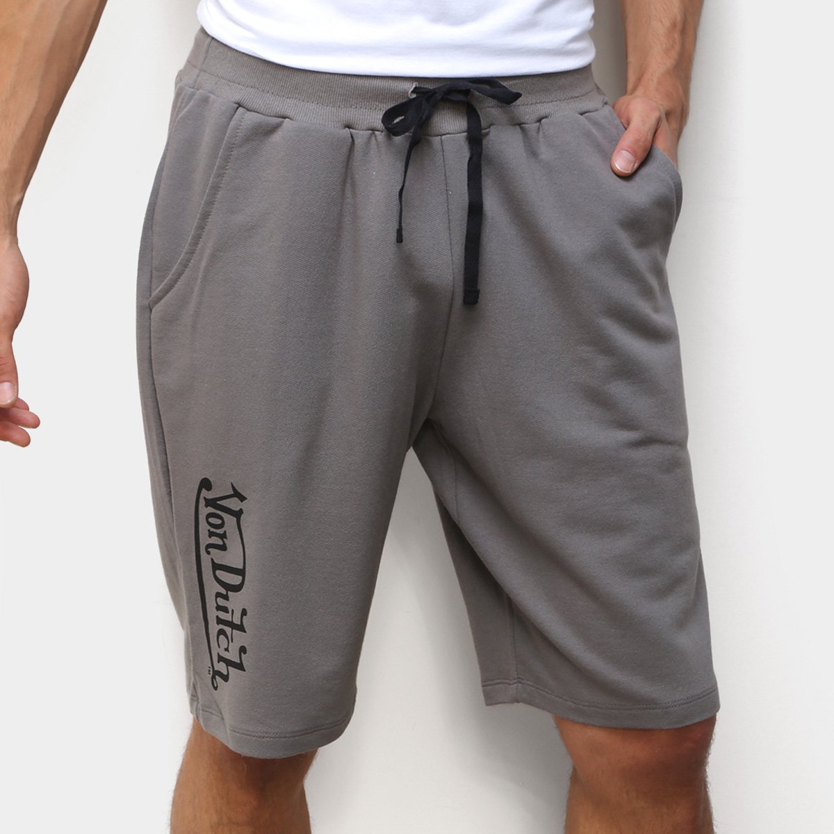 Bermuda Moletom Von Dutch Eyeball Logo Signature Masculina