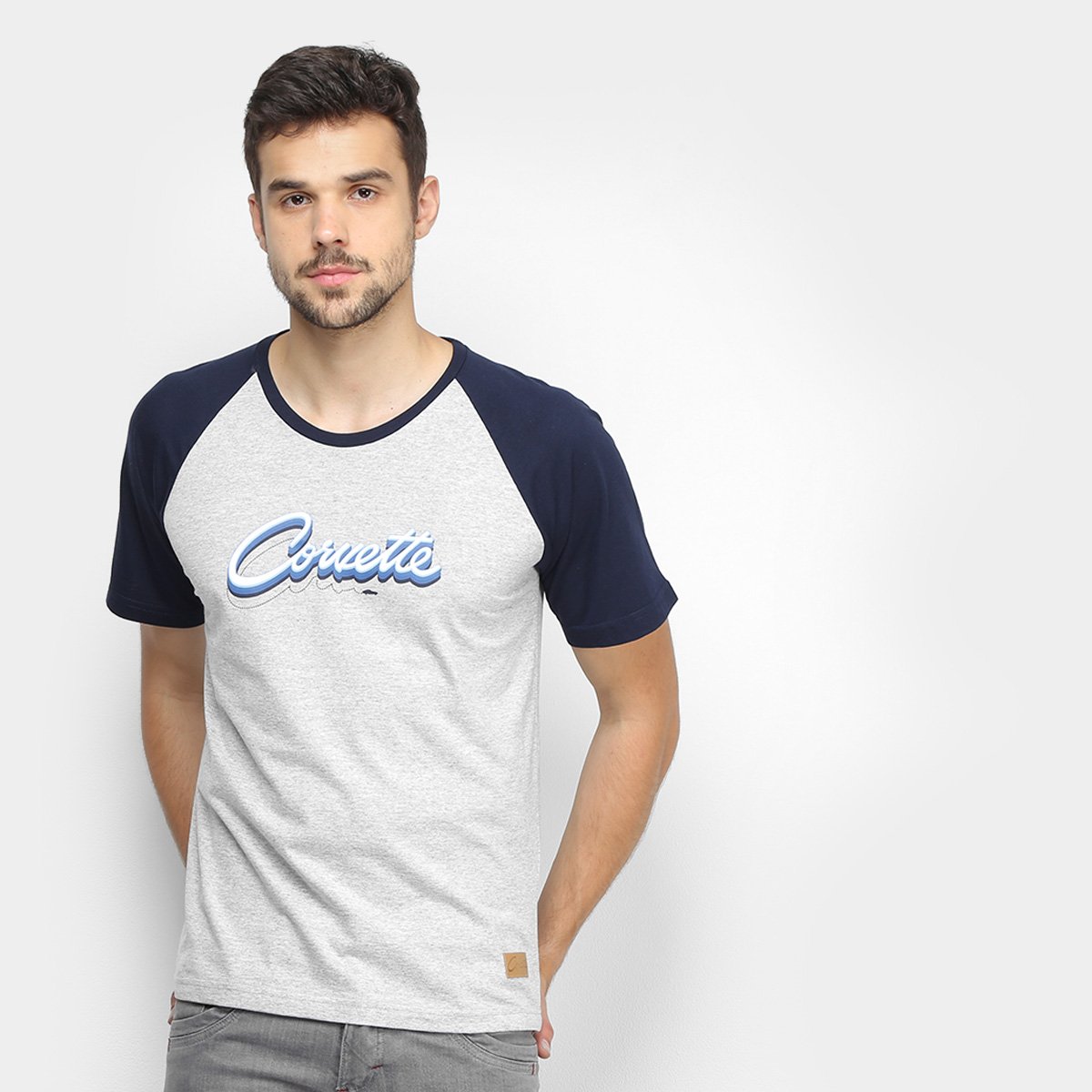 Camiseta Corvette Silver logo Masculina