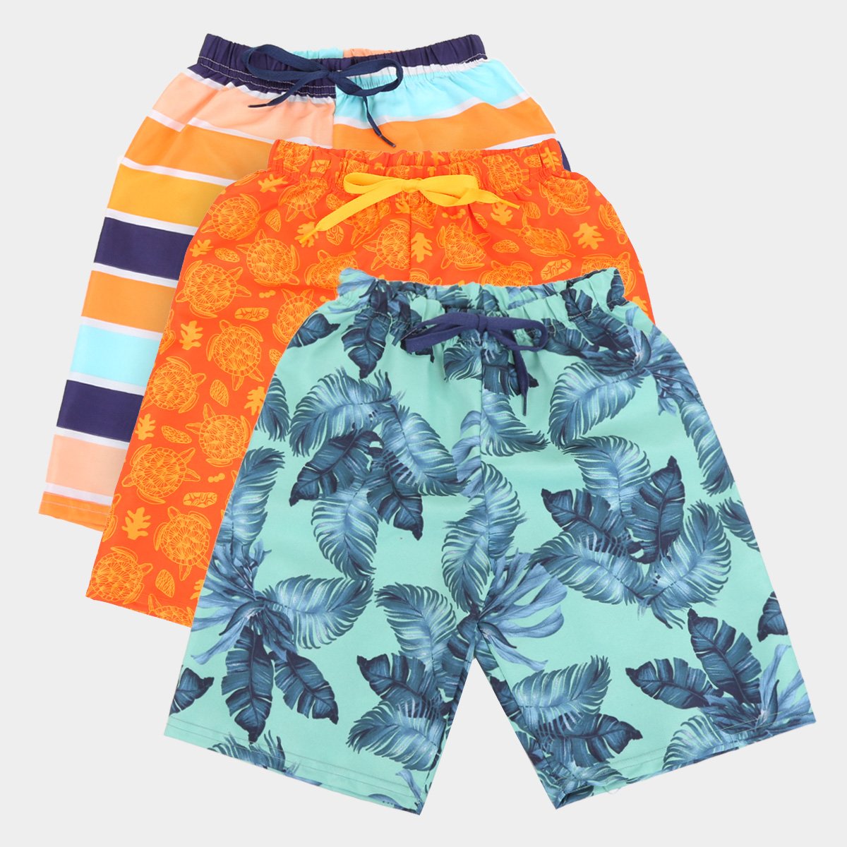Kit Bermuda Infantil Candy Kids Estampada Masculina 3 Peças