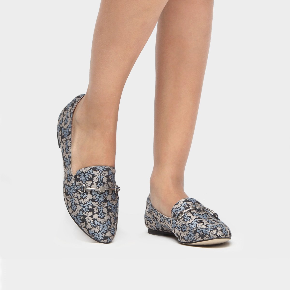 Compre Mocassim Arezzo Estampado Azul Online