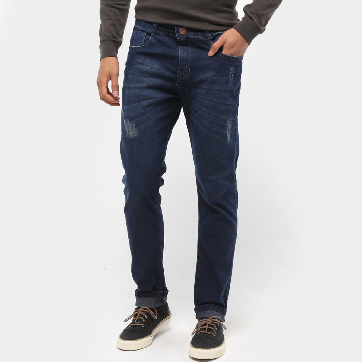Calça Jeans Skinny Coffee Estonada Masculina