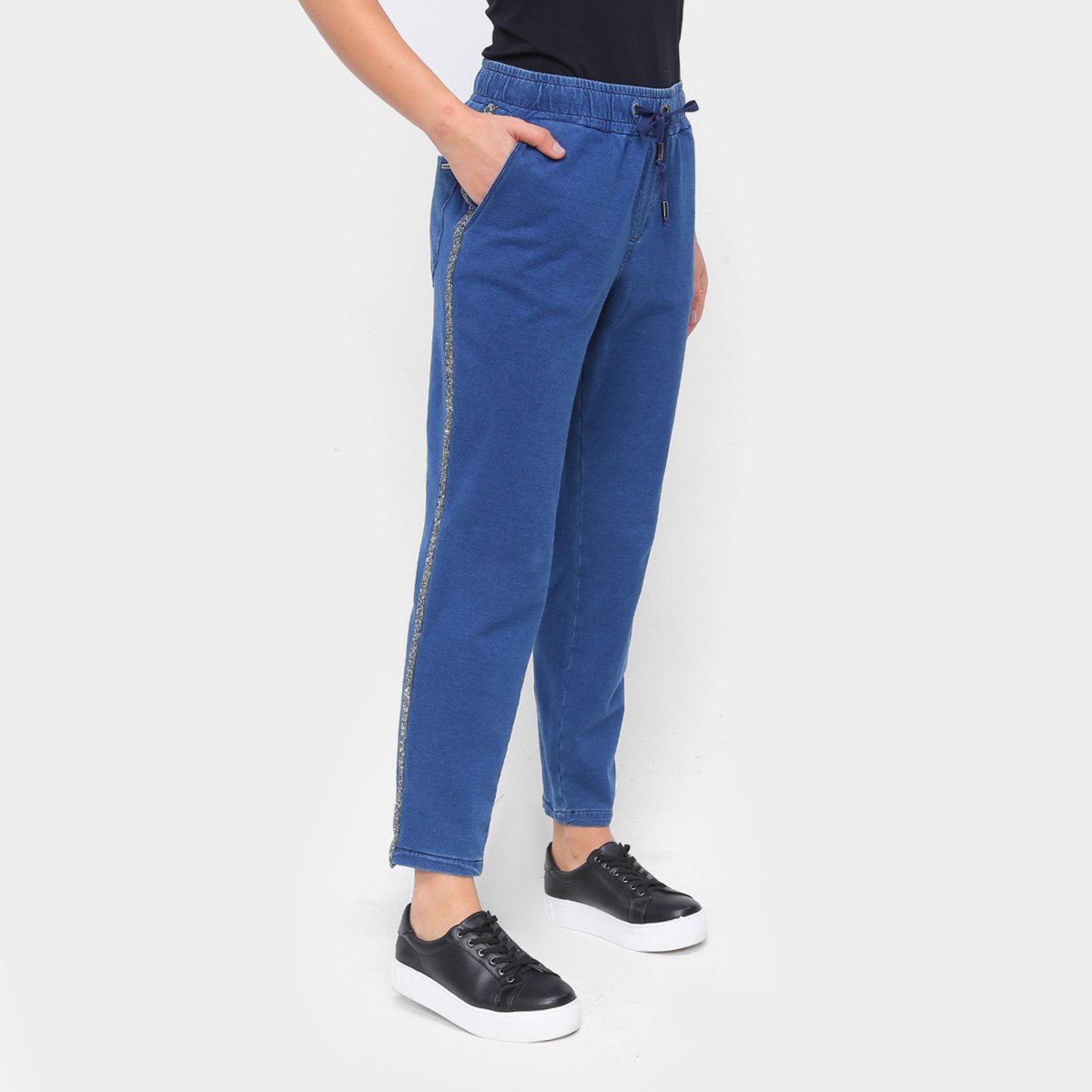 Calça Morena Rosa Comfort Dani Brilho Cintura Baixa Feminina