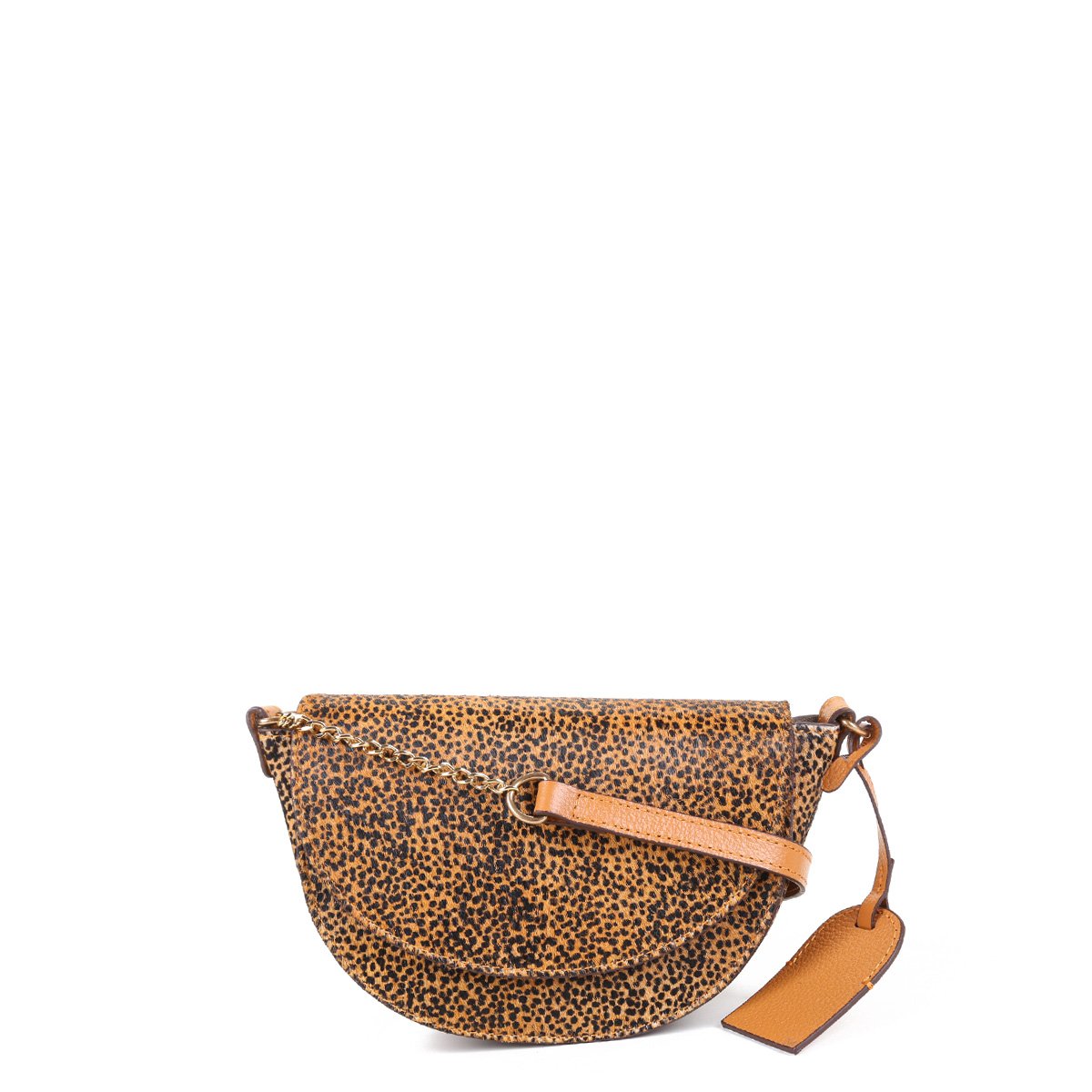 Bolsa Couro Shoestock Saddle Pelo Onça Feminina