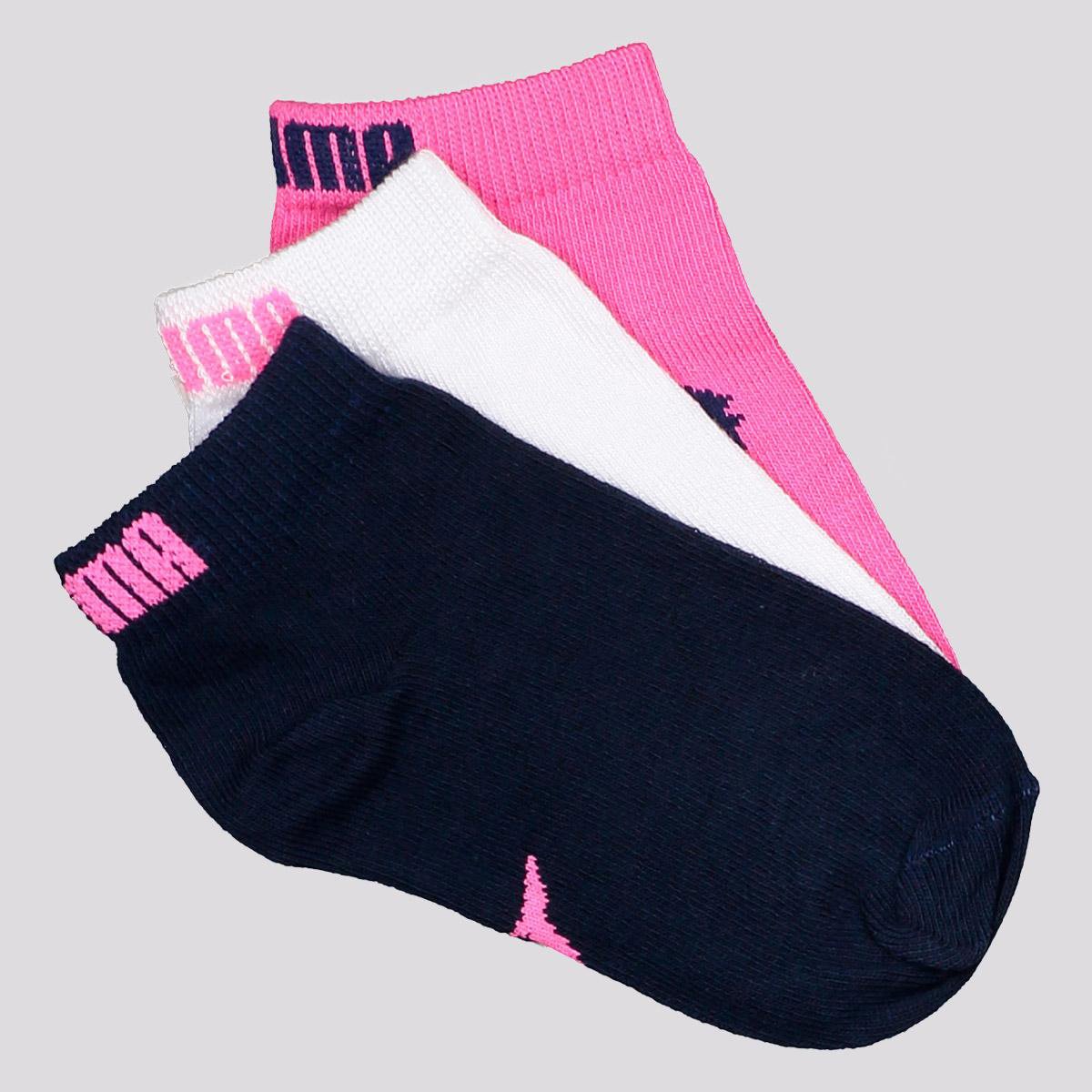 Kit Meia Infantil Puma Cano Curto 3 Pares