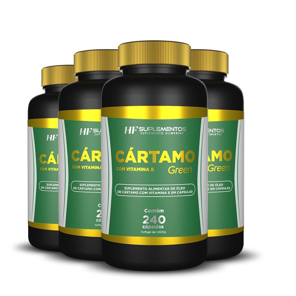 4X CARTAMO COM VITAMINA E 240 CAPSULAS HF SUPLEMENTOS