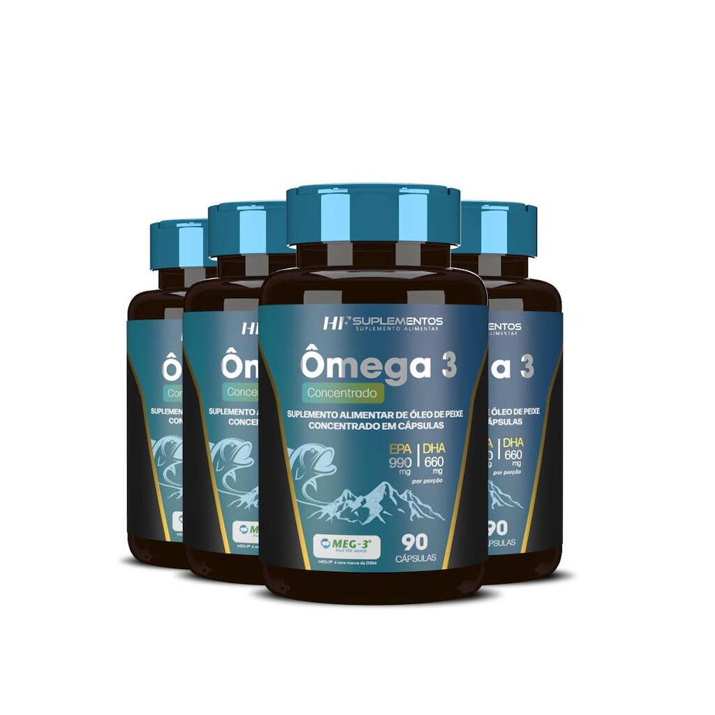 4x OMEGA 3 CONCENTRADO 90 CAPS HF SUPLEMENTOS