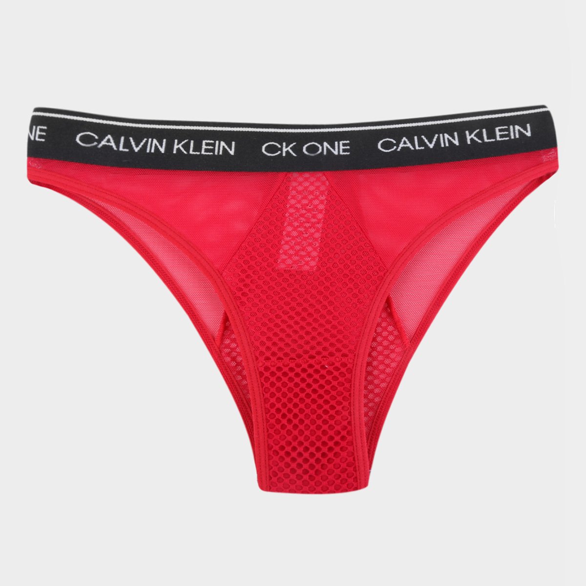 Calcinha Tanga Calvin Klein One Black Mesh Florença