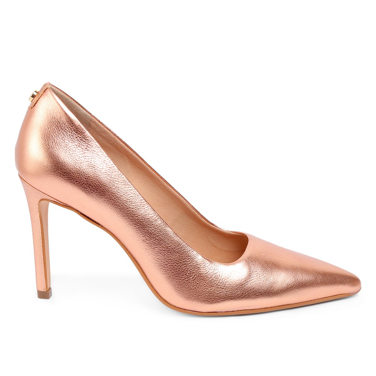 Scarpin Couro Jorge Bischoff Metalizado Salto Alto