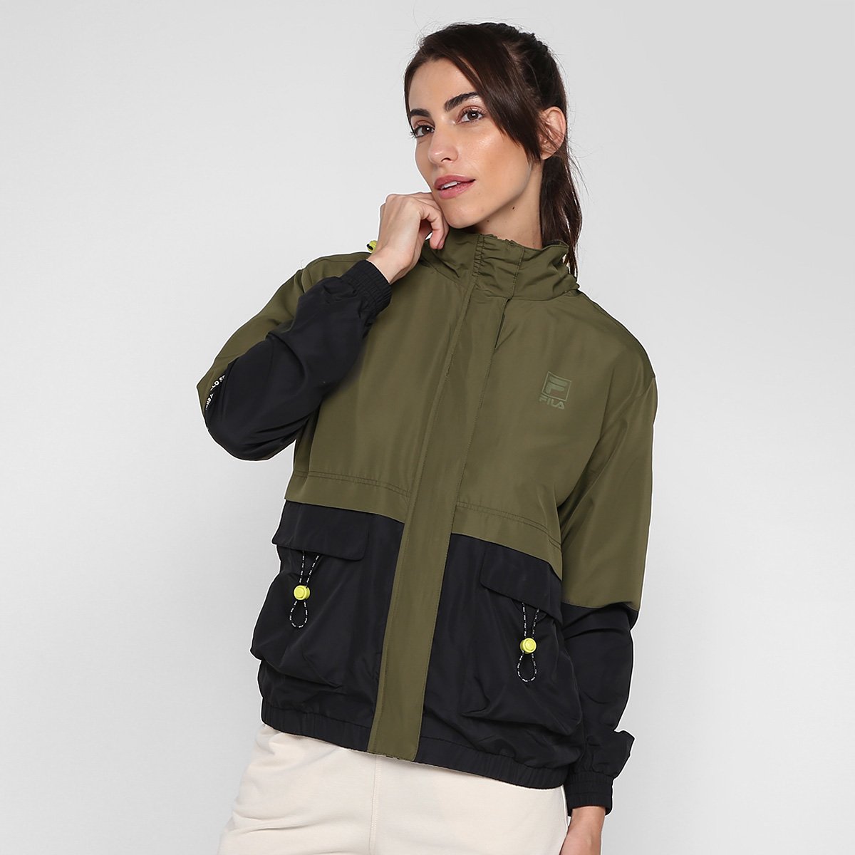 Jaqueta Corta Vento Fila Block Colors Feminina