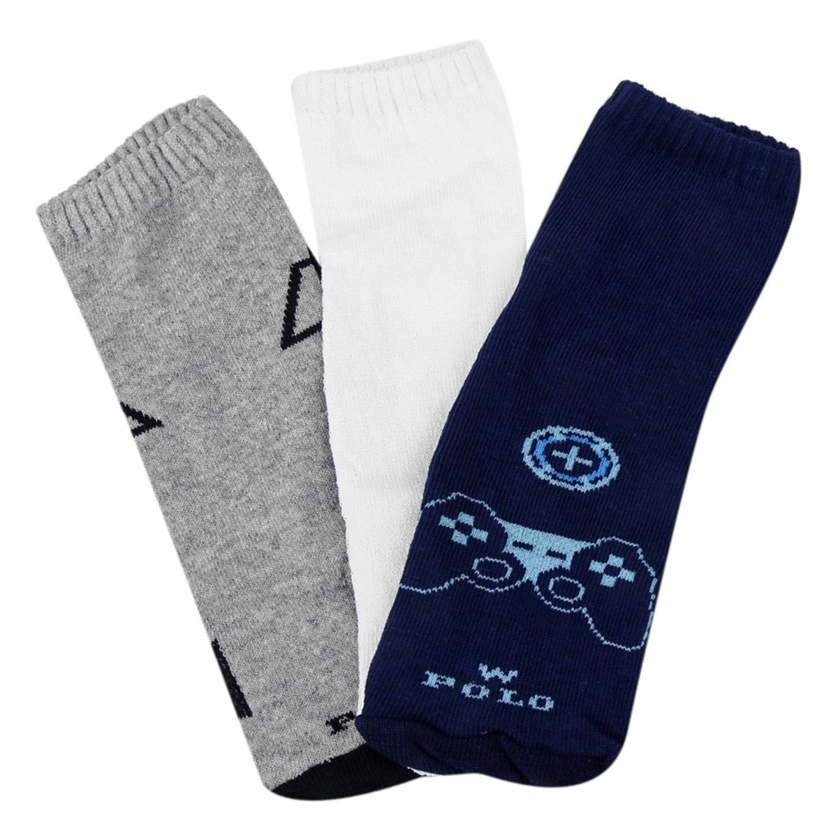 Kit Meia Infantil Polo Cano Baixo C/ 3 Pares Masculino