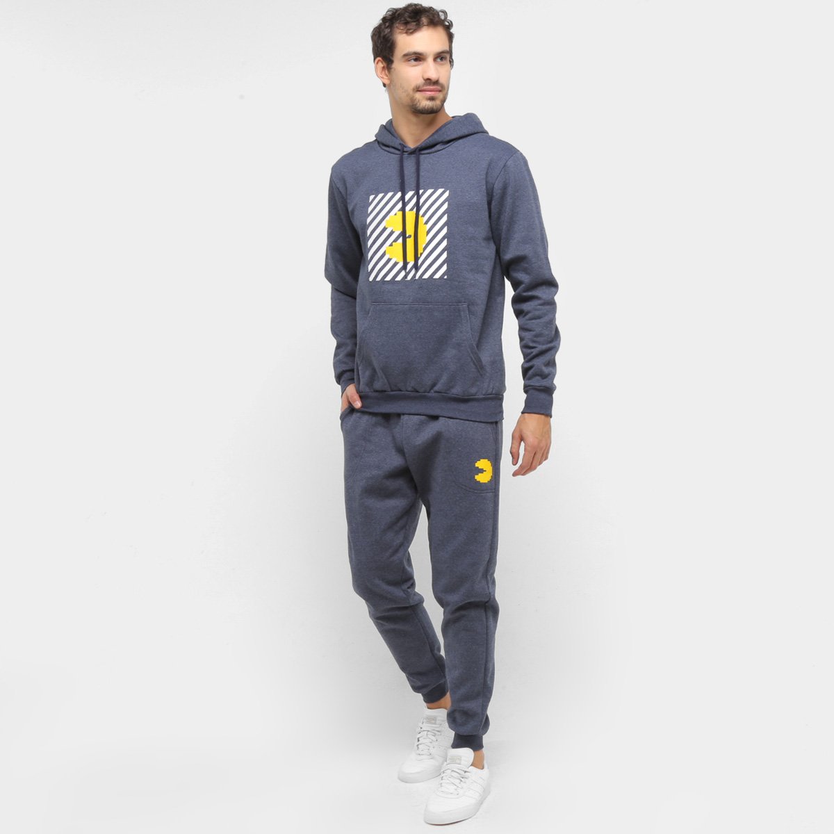 Agasalho Moletom Pacman Blusa e Calça Pac Capuz Masculino