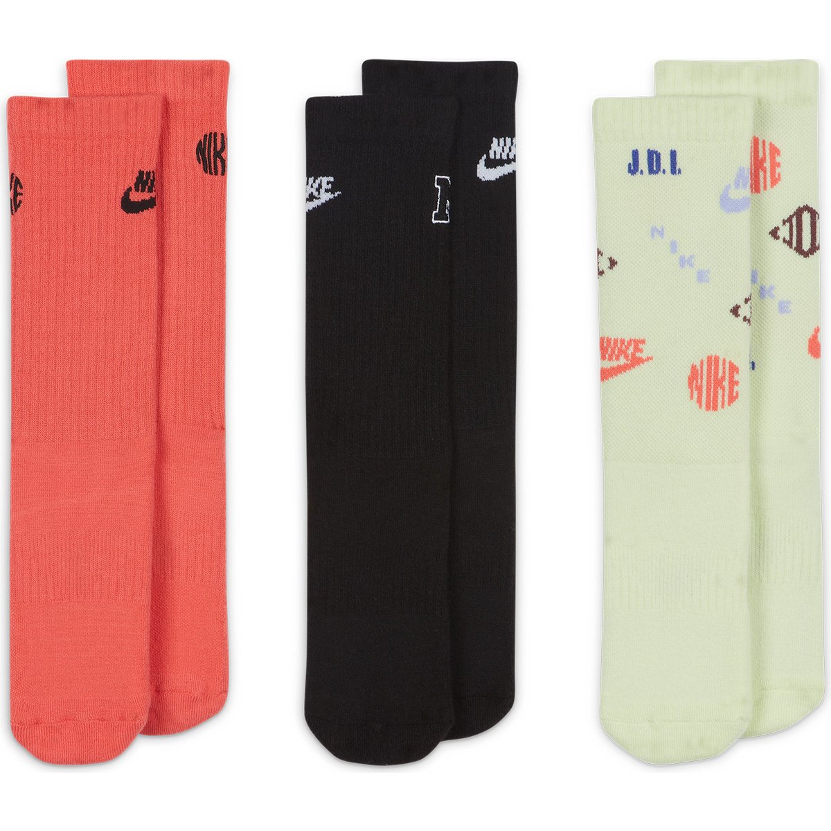 Kit Meia Infantil Nike Cano Alto Masculina 3 Pares