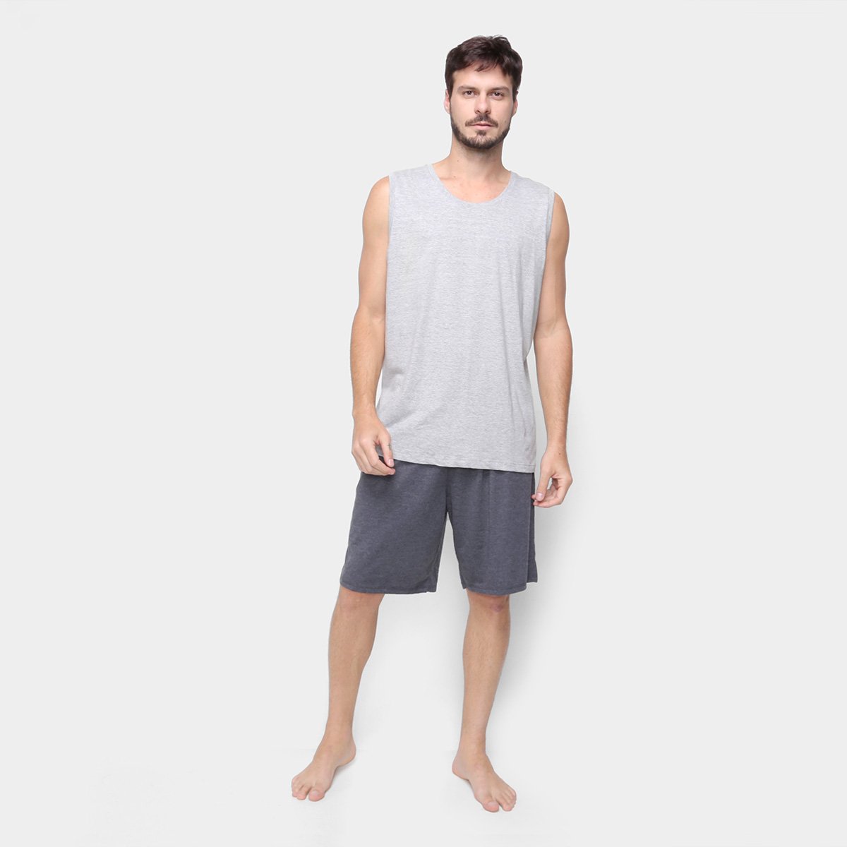 Pijama Curto Hering Regata Mescla Masculino