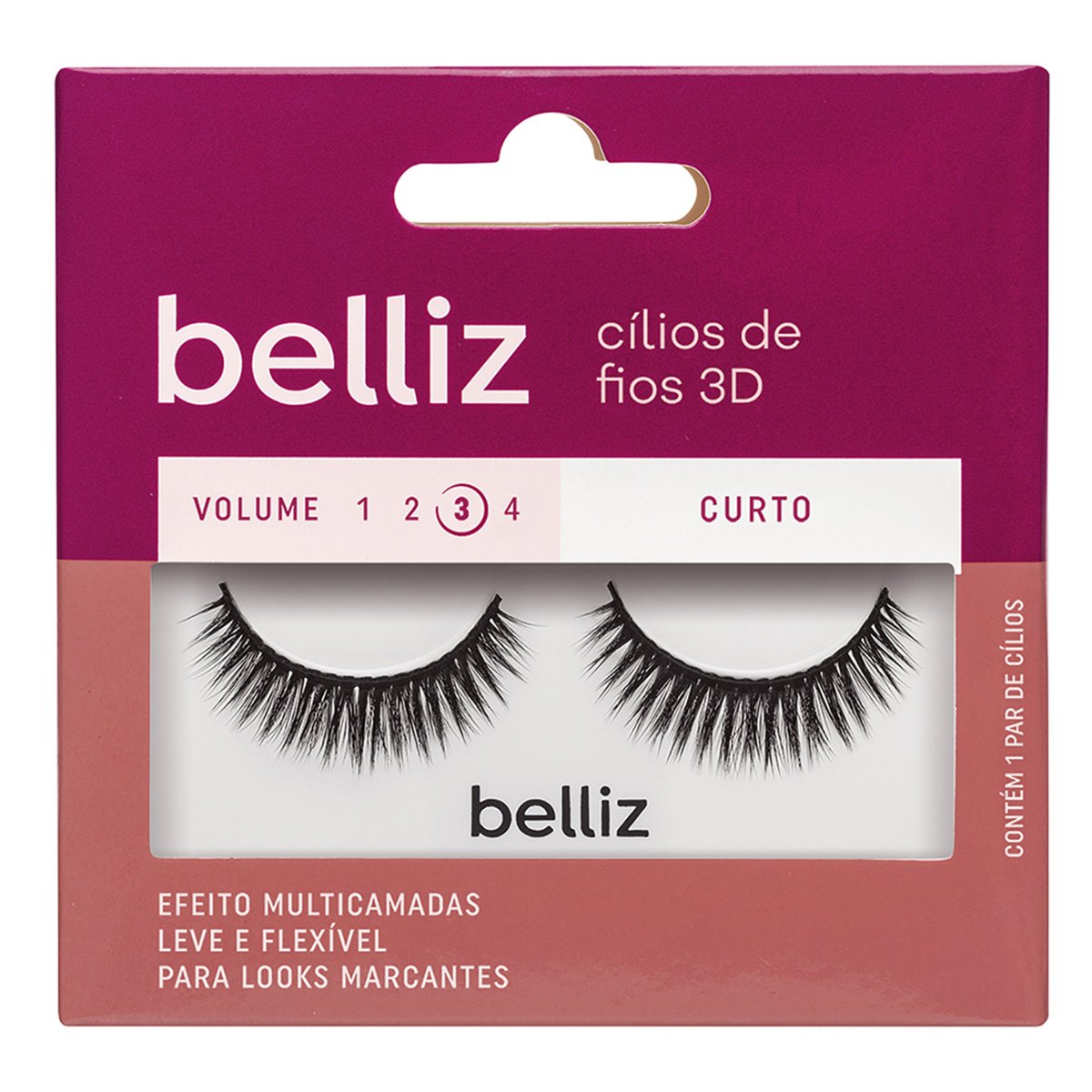 Cílios Postiços Belliz – Cílios de Fios 3D 206 - Pack Unitário