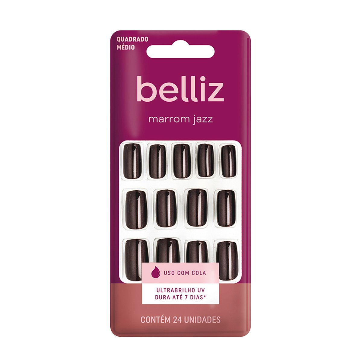 Unhas Postiças Belliz Marrom Jazz